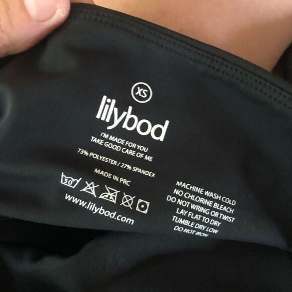 Lilybod Women's Size XS Black Biker Shorts Athletic Cropped Pockets Workout Gym - Picture 7 of 7